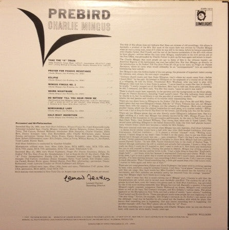 Charles Mingus : Pre Bird (LP, Album, RE)