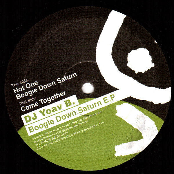 DJ Yoav B. : Boogie Down Saturn E.P. (12", EP)