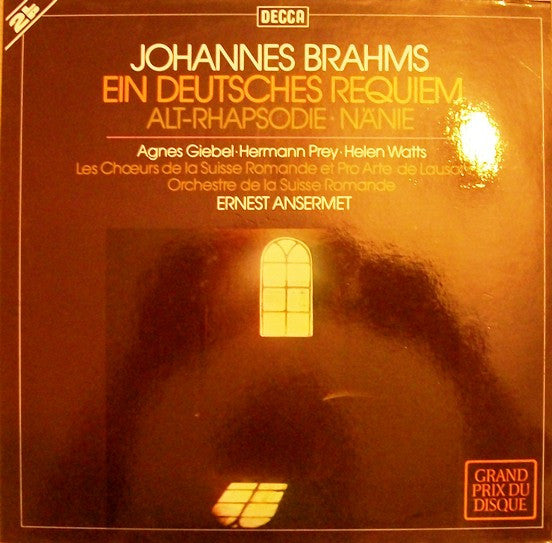 Johannes Brahms : Ein Deutsches Requiem / Alt-Rhapsodie / Nänie (2xLP, Album, Gat)