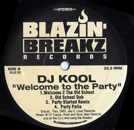 DJ Kool : Welcome To The Party (12")