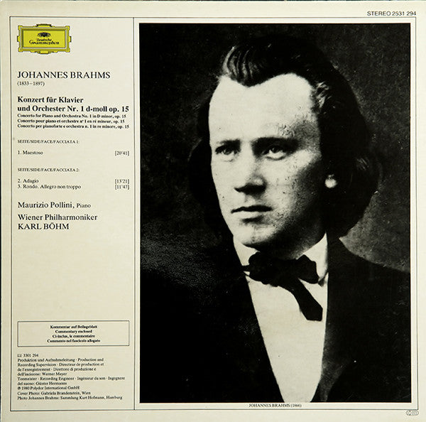 Johannes Brahms - Maurizio Pollini, Karl Böhm, Wiener Philharmoniker : Klavierkonzert · Piano Concerto No. 1 (LP)