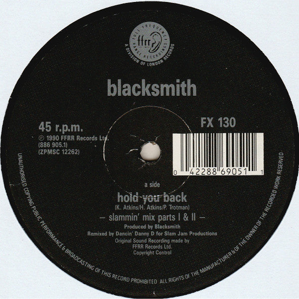 Blacksmith : Hold You Back (12", Single)