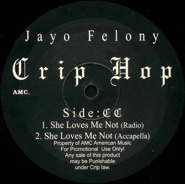 Jayo Felony : Crip Hop - She Loves Me Not (12", Single, Promo)