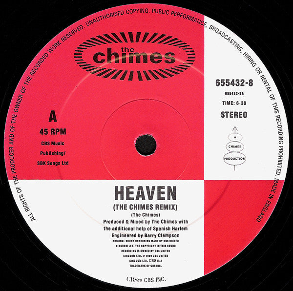 The Chimes : Heaven (Remixes) (12")