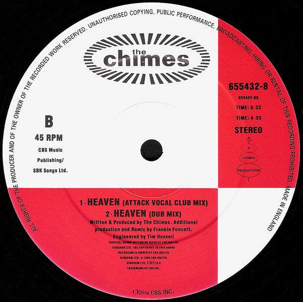 The Chimes : Heaven (Remixes) (12")