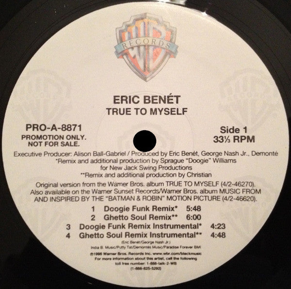 Eric Benét : True To Myself (12", Promo)