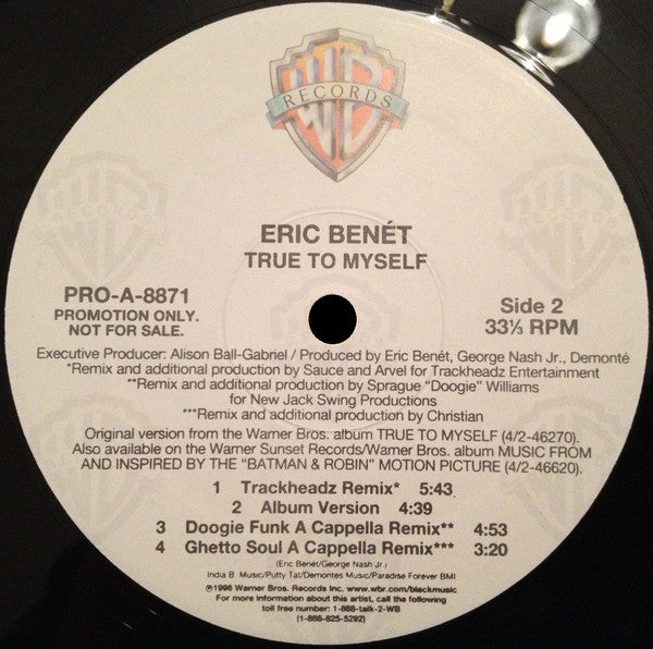 Eric Benét : True To Myself (12", Promo)