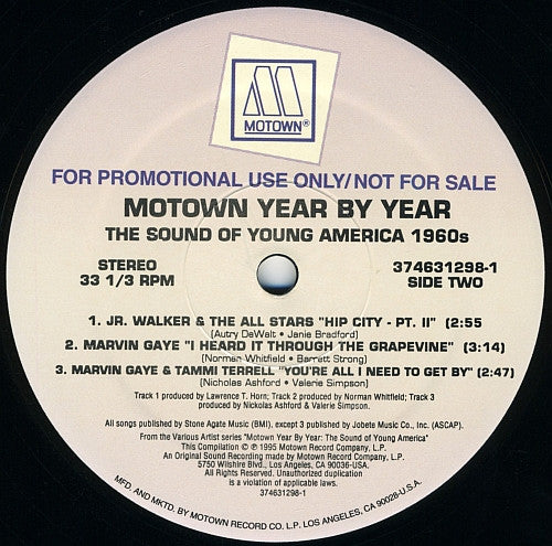 Various : Motown Year By Year - The Sound Of Young America 1960's (12", Comp, Promo)