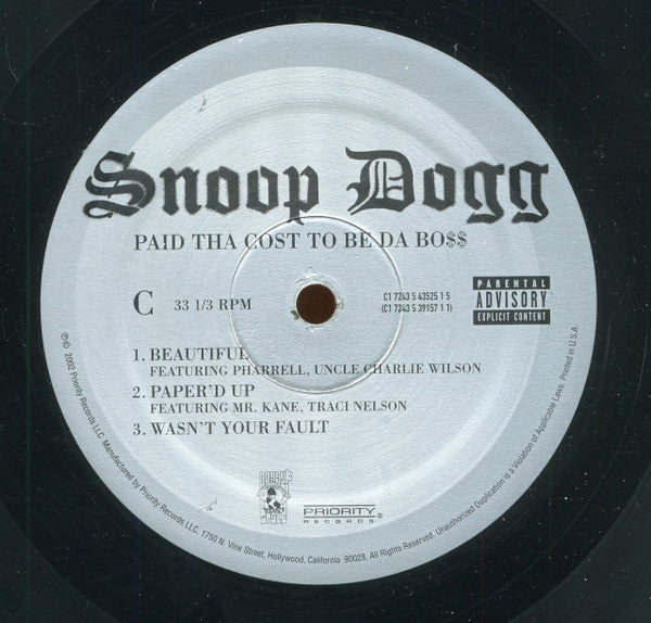 Snoop Dogg : Paid Tha Cost To Be Da Bo$$ (3xLP, Album, Gat)