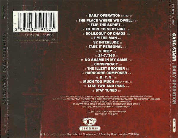 Gang Starr : Daily Operation (CD, Album)