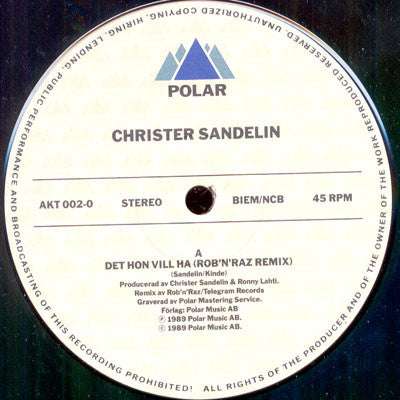 Christer Sandelin : Det Hon Vill Ha (12")