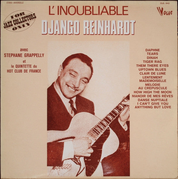 Django Reinhardt : L'inoubliable Django Reinhardt (LP, Comp, RE)