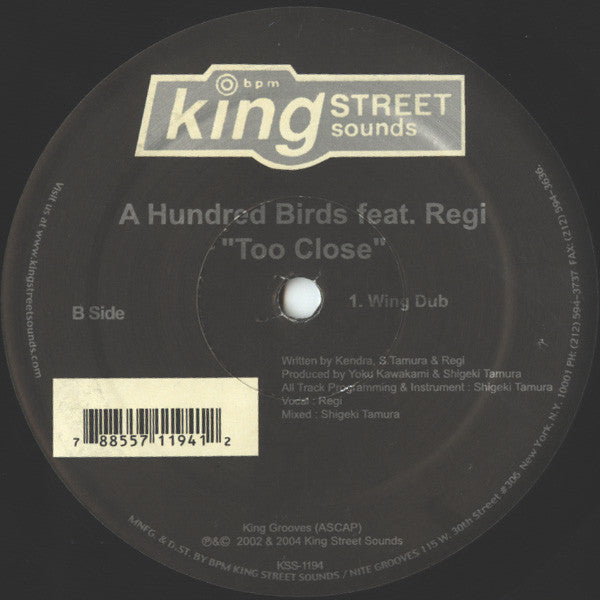 A Hundred Birds Featuring Regi (2) : Too Close (12")