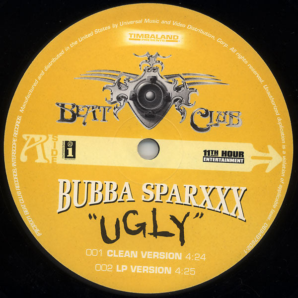 Bubba Sparxxx : Ugly (12", Single)