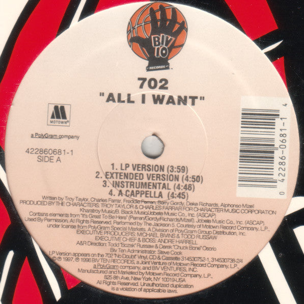 702 : All I Want / Get It Together (W/ Remixes) (12")