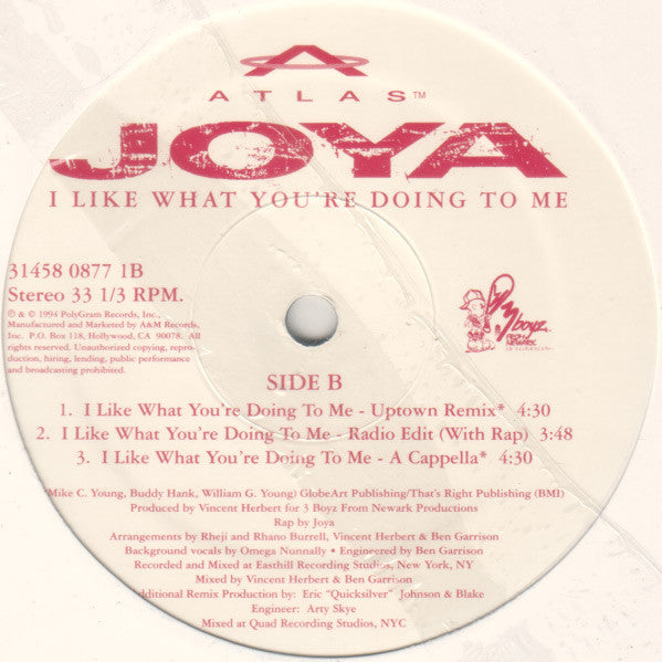 Joya : I Like What You're Doing To Me (12")