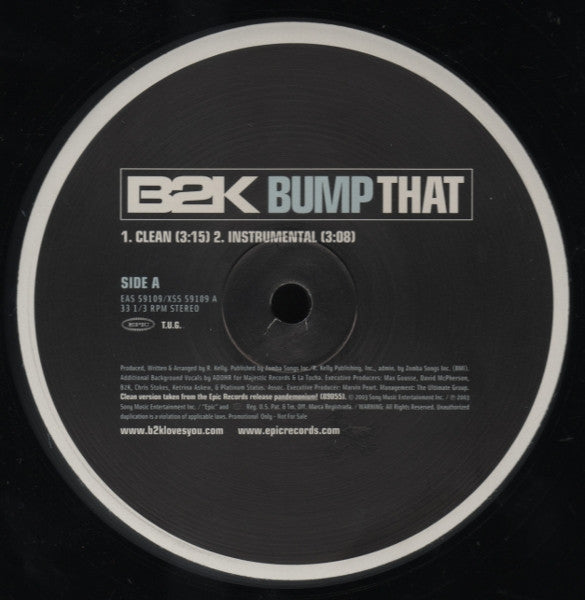 B2K : Bump That (12", Promo)