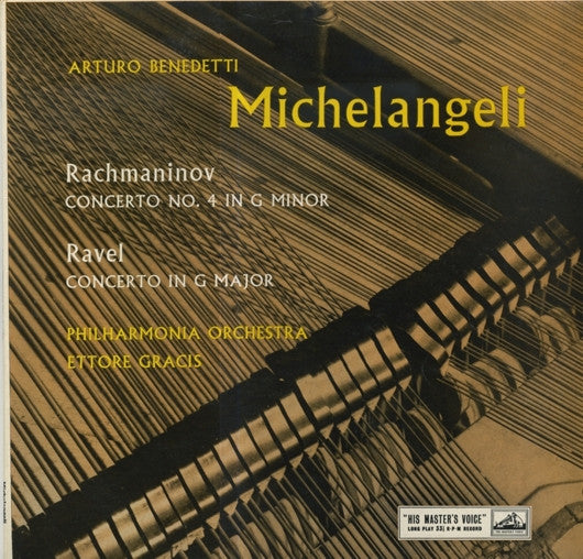 Sergei Vasilyevich Rachmaninoff / Maurice Ravel / Arturo Benedetti Michelangeli, Philharmonia Orchestra, Ettore Gracis : Concerto No. 4 in G Minor / Concerto in G Major (LP, Album, Mono)