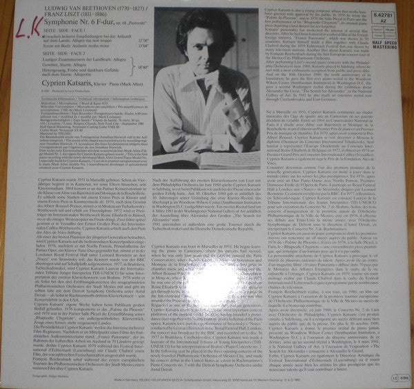 Ludwig van Beethoven / Franz Liszt - Cyprien Katsaris : Symphonie Nr. 6 "Pastorale" (LP)