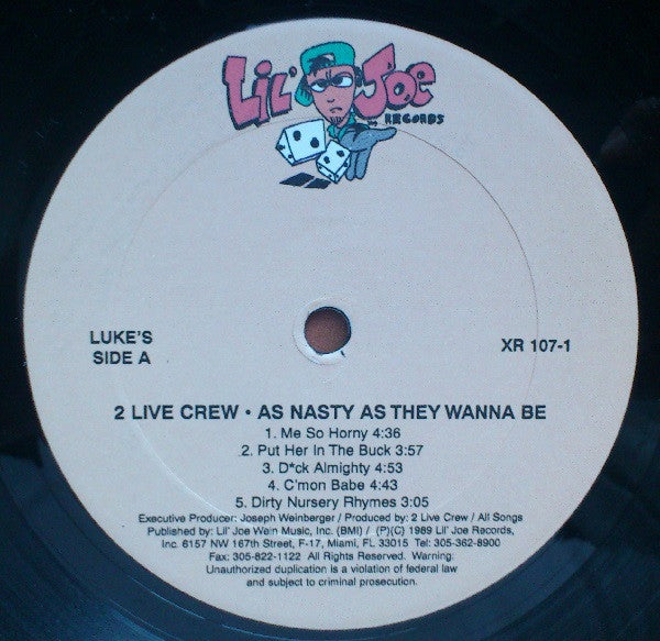 The 2 Live Crew : As Nasty As They Wanna Be (2xLP, Album, RE)