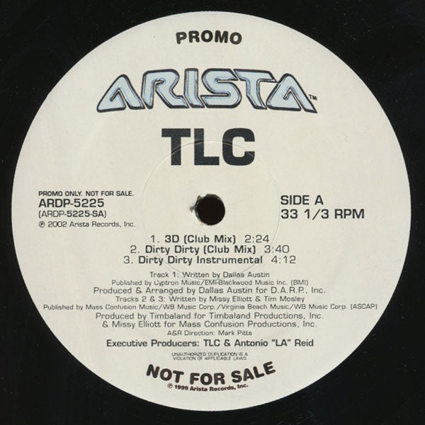 TLC : 3D / Dirty Dirty (12", Promo)