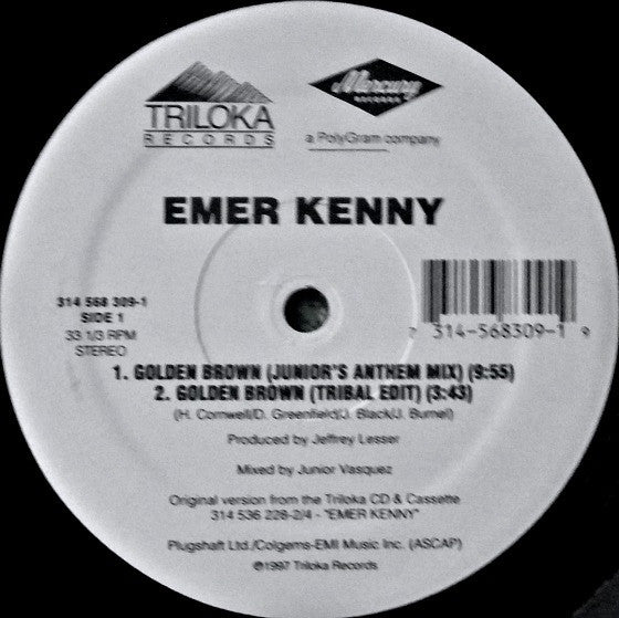 Emer Kenny : Golden Brown (The Junior Vasquez Remixes) (12")