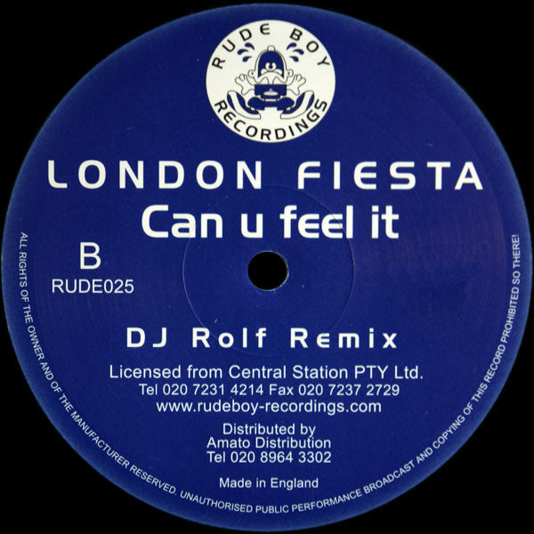 London Fiesta : Can U Feel It (Duplex And DJ Rolf Remixes) (12")