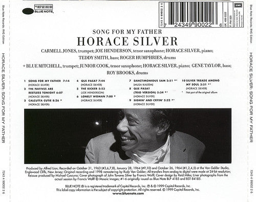 The Horace Silver Quintet : Song For My Father (Cantiga Para Meu Pai) (CD, Album, RE, RM, Son)