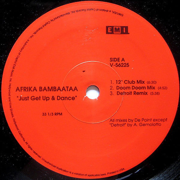 Afrika Bambaataa : Just Get Up And Dance (12", Maxi)