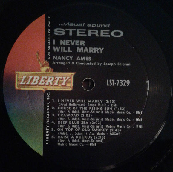 Nancy Ames : I Never Will Marry (LP, Album)