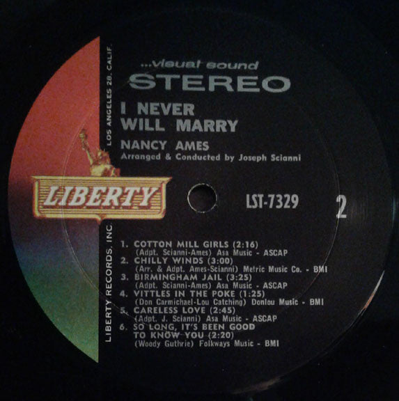 Nancy Ames : I Never Will Marry (LP, Album)