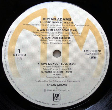 Bryan Adams : Bryan Adams (LP, Album)