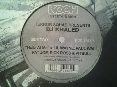 DJ Khaled : Holla At Me (12", Maxi)