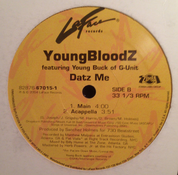 YoungBloodZ : Datz Me (12")