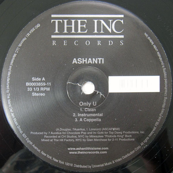 Ashanti : Only U / Turn It Up (12")