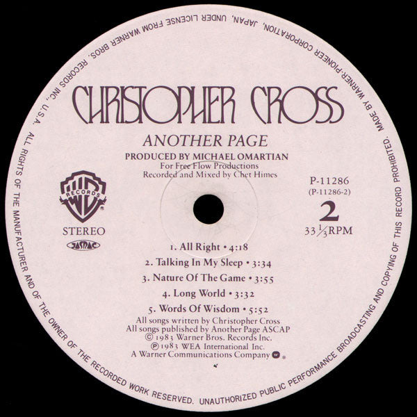 Christopher Cross : Another Page (LP, Album)