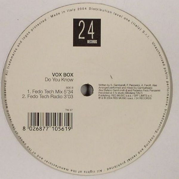 Vox Box : Do You Know (12")