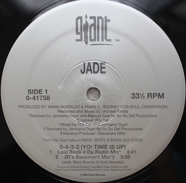 Jade (3) : 5-4-3-2 (Yo! Time Is Up) (12", Single)