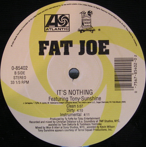 Fat Joe : Crush Tonight / It's Nothing (12")