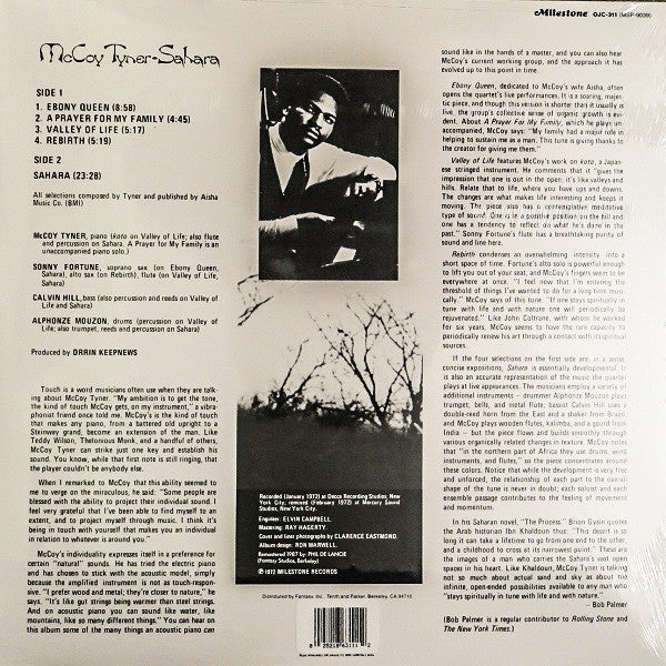 McCoy Tyner : Sahara (LP, Album, RE, RM)