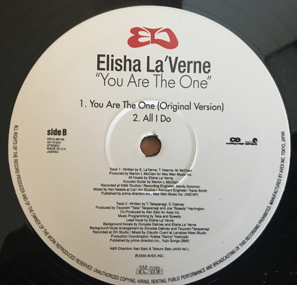 Elisha La'Verne : You Are The One (R&B Mixes) (12")