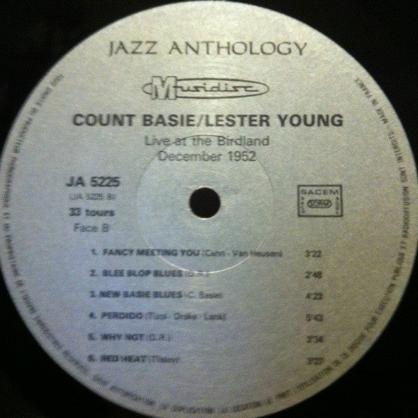 Count Basie, Lester Young : Live At Birdland December 1952 New-York City (LP, Album)