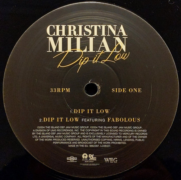 Christina Milian : Dip It Low (Mixes) (12", Single)