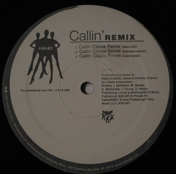 Amari : Callin' (Remix) (12", Promo)