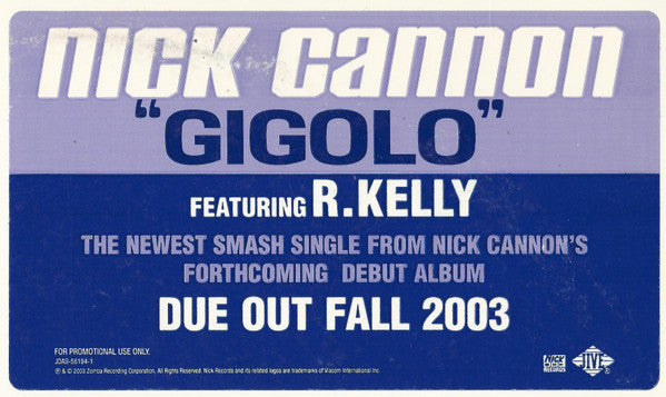 Nick Cannon Featuring R. Kelly : Gigolo (12", Single, Promo)