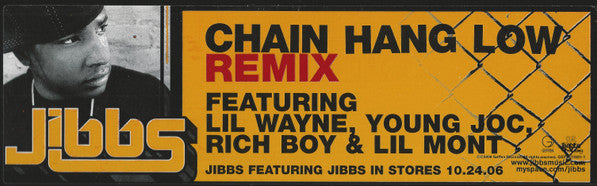 Jibbs : Chain Hang Low (Remix) (12", Single, Promo)