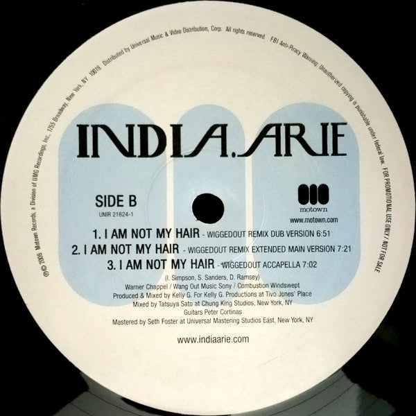 India.Arie : I Am Not My Hair Wiggedout Remixes (12", Promo)