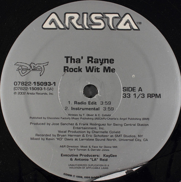 Tha' Rayne : Rock Wit Me (12")