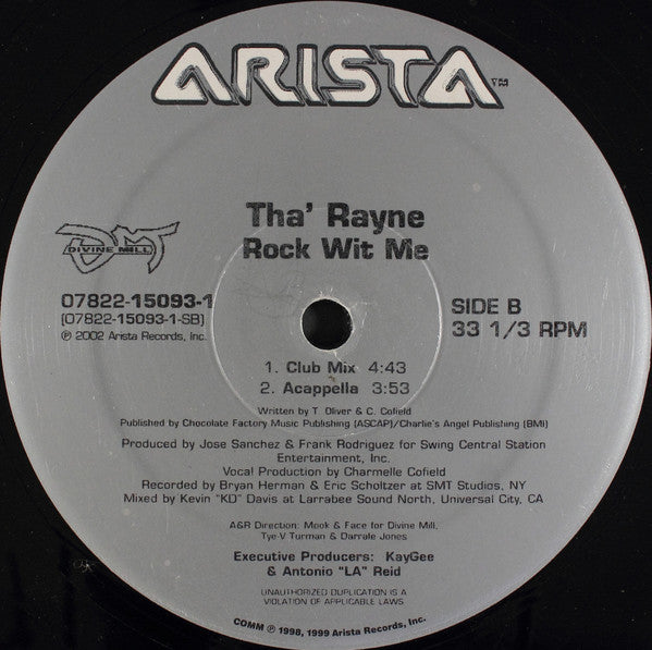 Tha' Rayne : Rock Wit Me (12")