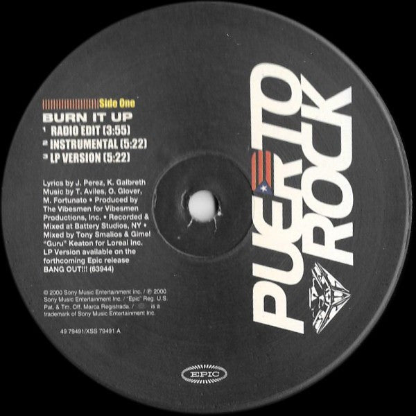 Puerto Rock : Burn It Up (12")